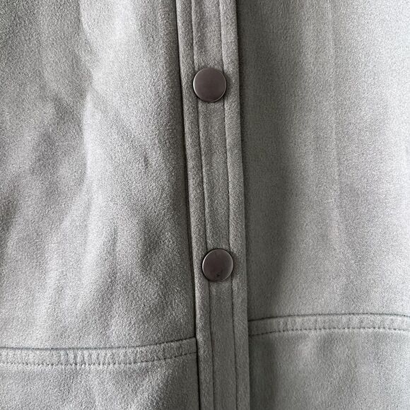 Bagatelle Collection Jacket Womens Large Sage Faux Suede Snap Shacket Collared - Picture 6 of 14